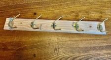 Space Saving Folding Metal On Wood Coat Hook 5 Hooks With Screws Caravan Chalet