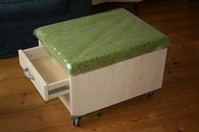 Moll 2 drawer cabinet on wheels with seat pad - ideal for student bedroom