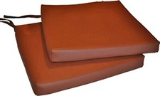2 Deep Tan Faux Leather Square