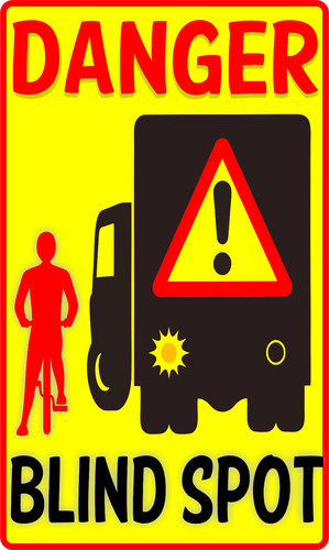 Danger blind spot - hgv, sign