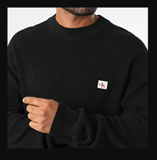 CALVIN KLEIN Mens Black Round