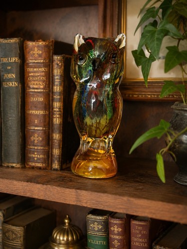 Vintage art glass owl - vintage,