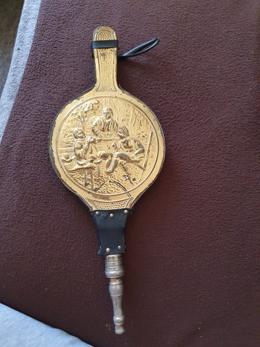 Antique french repousse brass - french,