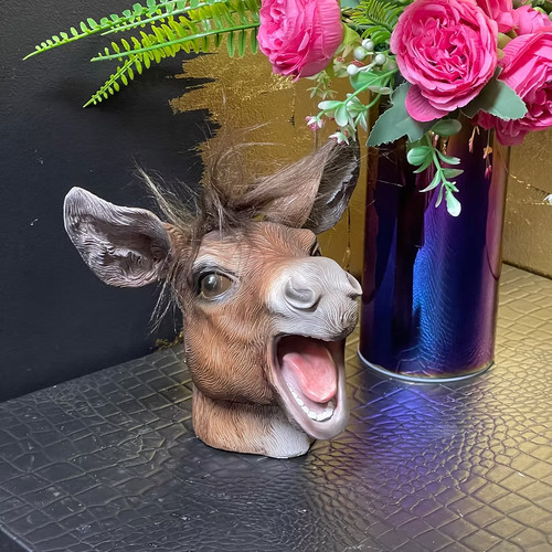 Crazy donkey head ornament - head, –