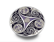 Sterling Silver Scottish Celtic Trisk Large Brooch 