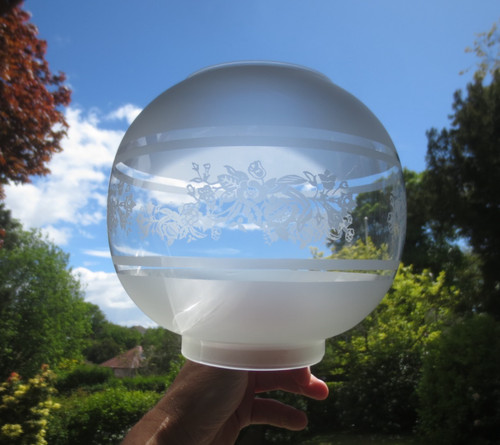 Vintage acid etched glass - acid,