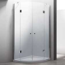 Shower Enclosure Frameless Glass Quadrant Double Curved Hinged Corner Door 8mm