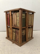 The Works of William SHAKESPEARE Miniature Volumes In Antique Wooden Bookcase