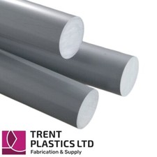 Grey PVC Rod - Round Bar Cut to Size UPVC Plastic fire-resistant Billet Dia