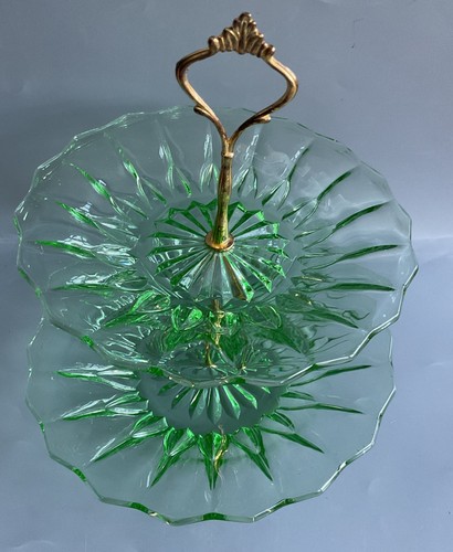 Vintage bagley green glass - bagley,