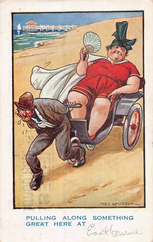 Postcard comic fat - ,