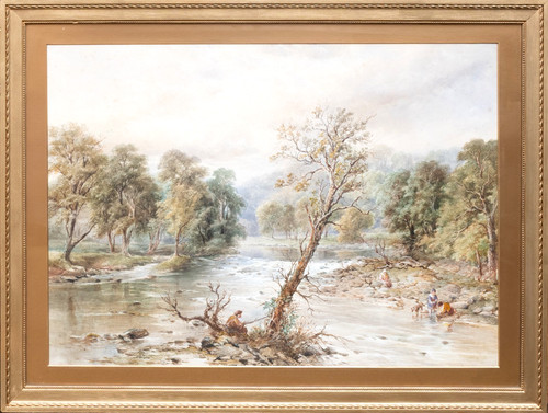 Framed watercolour peace - watercolour, by