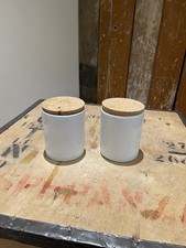 The White Company London Ceramic Jars With Cork Lids Tea Coffee Sugar Storage