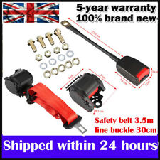 Universal Red 3 Point Seat Belts 3.5m Length & 30cm Wire Buckle UK BEST SELLER