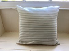 Cushion Covers In Duck Egg And Ivory Ticking 16 X 16 “