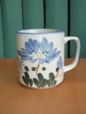 hand painted mug flower blue