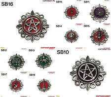 steampunk badge brooch Pentagram cobweb kraken witch wizard hat broom #SB10-19
