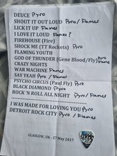 Kiss Setlist And Guitar Pick Kissworld Tour 2017 Paul Stanley 