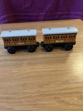 Vintage  Thomas & Friends Annie & Clarabel Wooden Railway Carriages