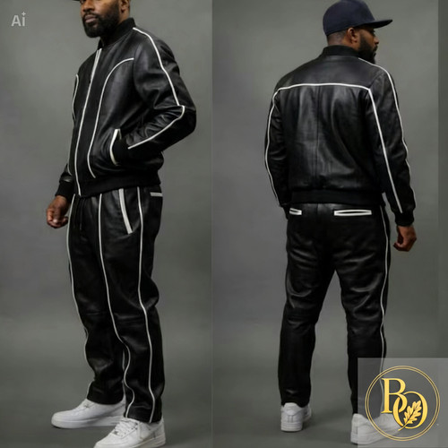 Men black lambskin leather - black,