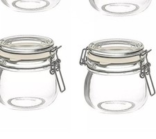 3x Small Mason Glass Jars Spice Herb Jam Mini Clip Top Airtight Bottles