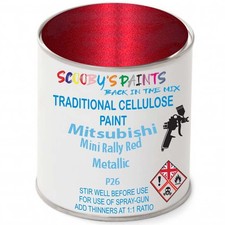 Cellulose Tin Paint For Mitsubishi Mini Rally Red P26 Traditional Spray Chip Fix