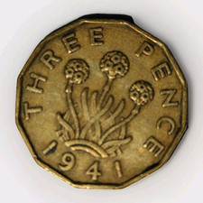 Threepence 1942 (Brass) King