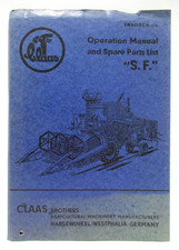 Claas Combine Harvester S F Operation Manual & Spare Parts List