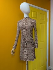 Vintage 1960s Snakeskin Print Mini Dress - Approx Size 8