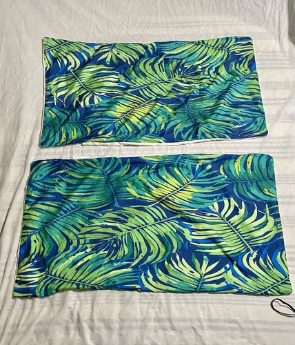 Tropical green blue palm tree - blue,