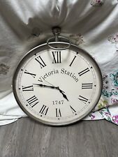 Heavy Victoria Station Double Sided Clock - 46cm & Width 9.5cm *Not Working*