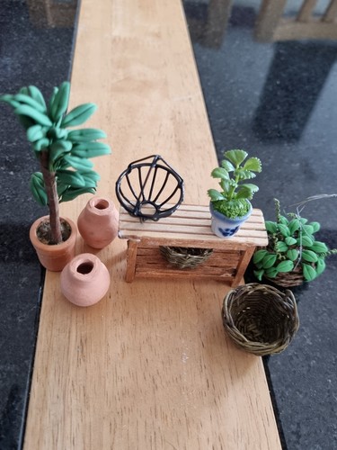Dolls house potting table - dolls,
