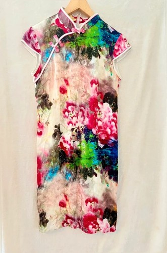 Oriental floral cheongsam - floral,