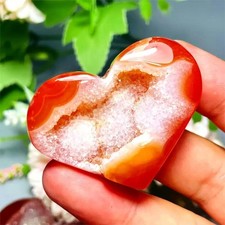Carnelian Crystal Heart Geode