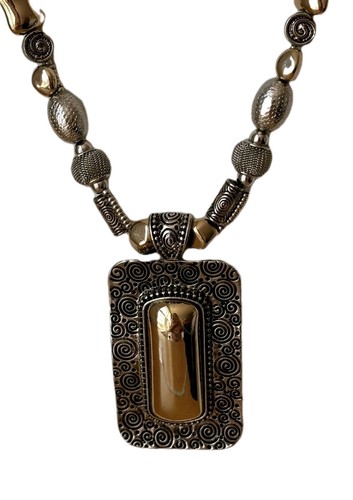 Amber color large pendant - color,