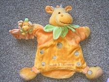 DOUDOU ET COMPAGNIE GIRAFFE PUPPET COMFORTER SNUGGLE BLANKET BABY ORANGE CUTE