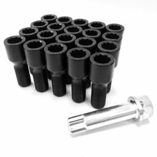 20 ALLOY WHEEL BLACK TUNER KEY BOLTS M14 x 1.5 FITS VW GOLF VENTO MkIII GTI VR6