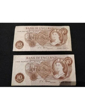 Pair Ten Shilling Bank Notes