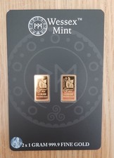 2 x 1g Wessex Mint Britannia