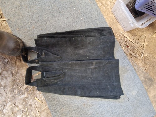 Black suede half chaps adult - suede,
