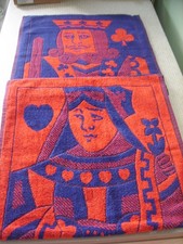 Playing Card King/Queen - His/Hers Hand Towel set - Quality Cotton Velour 