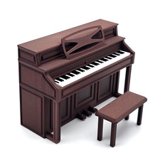 Miniature Upright Piano w/