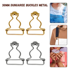 30mm Dungaree Buckles Metal Fasteners Silver/Bronze Overalls DIY Bag Strap Clip