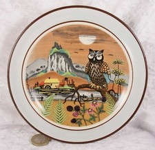 SMF Schramberg owl plate wall hanging 6.5 inches across bird of prey