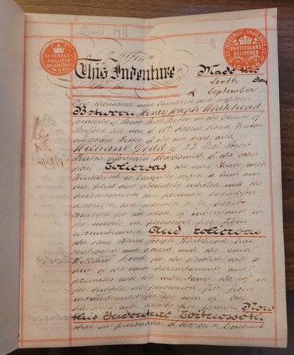 1918 velum indenture whitehead - 1918,
