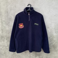 WEST HAM UNITED 1999/2001 FOOTBALL 1/4 ZIP FLEECE JACKET FILA JERSEY SIZE M