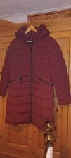 GoodMove (M&S) Ladies Long Puffa Coat Dark Burgundy Size 16