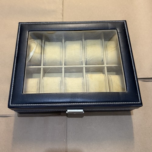 Leather watch display case - watch,