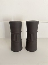 Rare Dansk Denmark JHQ Designs Brown Flamestone Salt and Pepper Shakers