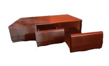 Vintage Cassette Tape Holder Ash Black Box 3 Drawer 36 tapes Retro Storage